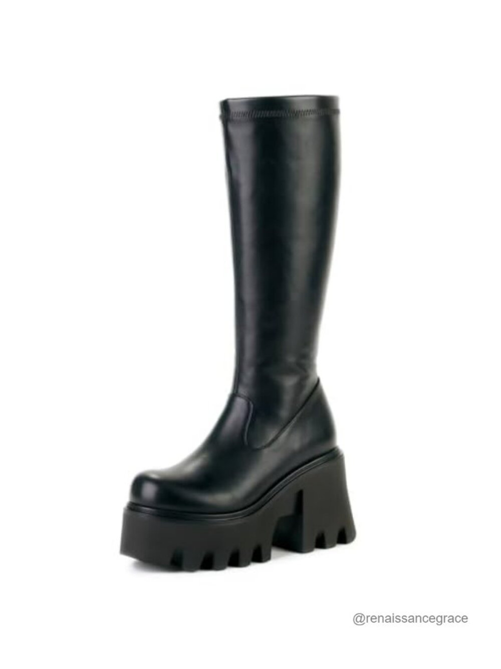 Knee High Platform Boots Chunky Heel Wedge Tall